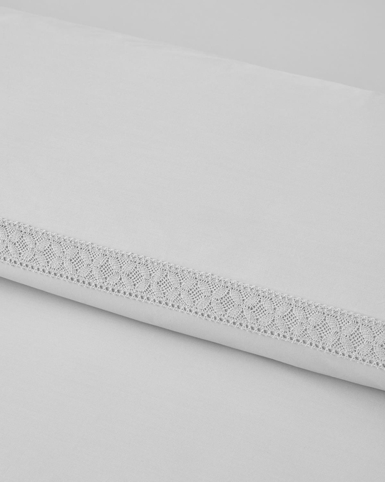 Lace Elegance Kopanakili Perkal Tek Kişilik Çarşaflı Nevresim Takımı 160x220 cm Beyaz