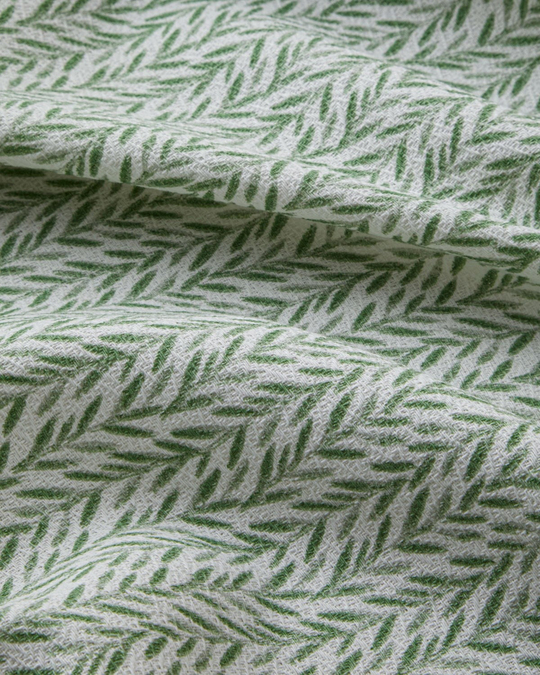 Leafline Baskılı Pamuklu Çift Kişilik Pike 200x220 cm Yeşil