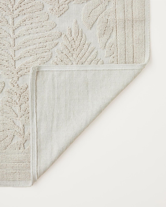 Leafy Pamuklu Bukle Kilim 80x150 cm Krem