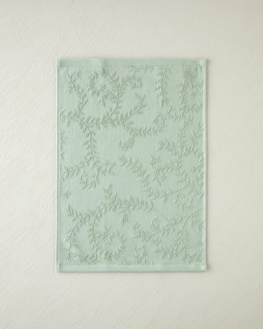 Leafy Touch Pamuk Jakarlı El Havlusu 30x40 cm Yeşil