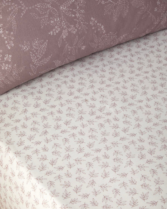 Lilitha Kolay Ütülenir Çift Kişilik Çarşaflı Nevresim Takımı 200x220 cm Açık Mürdüm