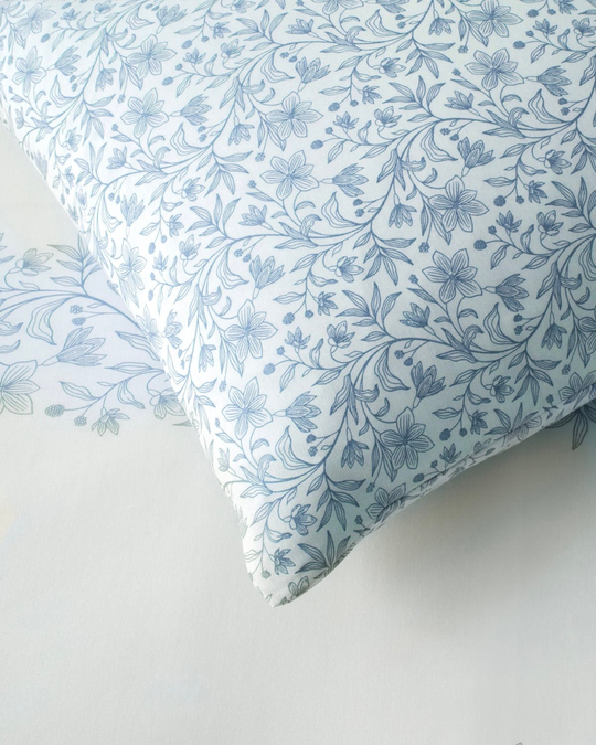 Lillibelle Kolay Ütülenir Çarşaflı Çift Kişilik Nevresim Takımı 200x220 cm Mavi