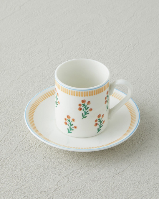 Lumina New Bone China 4 Parça 2 Kişilik Kahve Fincan Takımı 80 ml Sarı