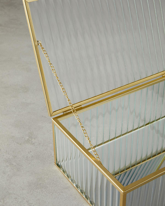 Luxury Cam Dekoratif Kutu 20x12x8cm Gold