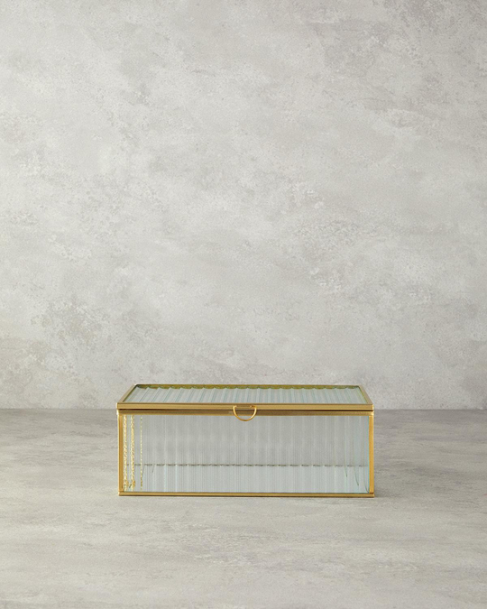 Luxury Cam Dekoratif Kutu 20x12x8cm Gold
