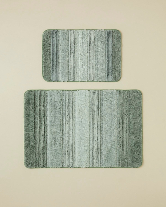 Luxiaa Kaydırmaz Taban Banyo Paspası Seti 60x90 + 40x60 cm Açık Yeşil