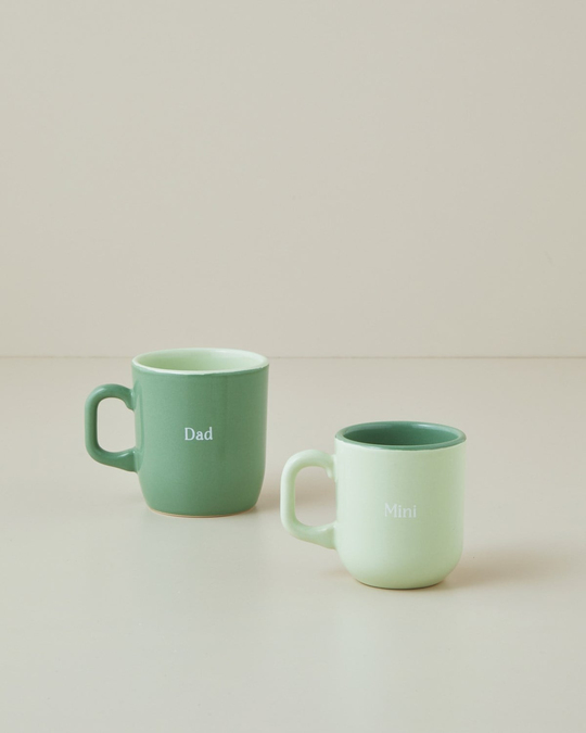 Mini&Dad Seramik İkili Kupa 150-230 ml Yeşil