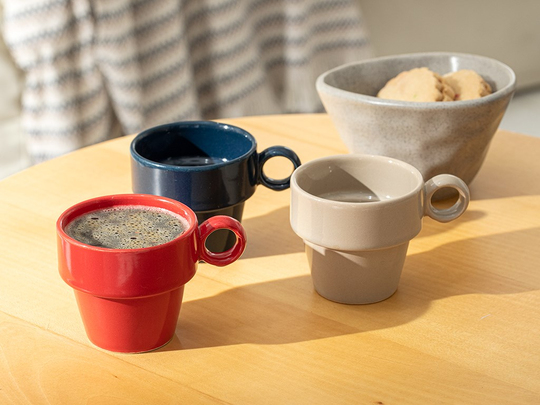 Misteri Seramik 3lü Espresso Bardağı Krem-Mavi-Kırmızı