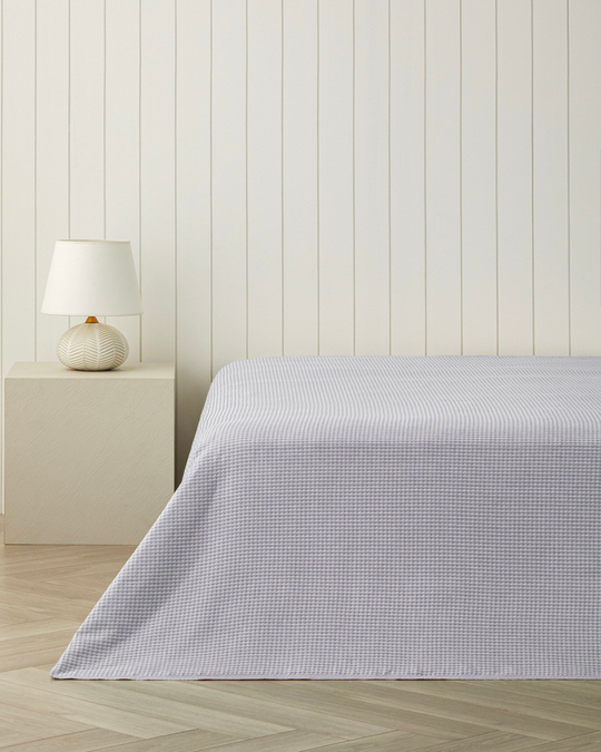 Modern Grid Çift Kişilik Pike 180x220 cm Lila