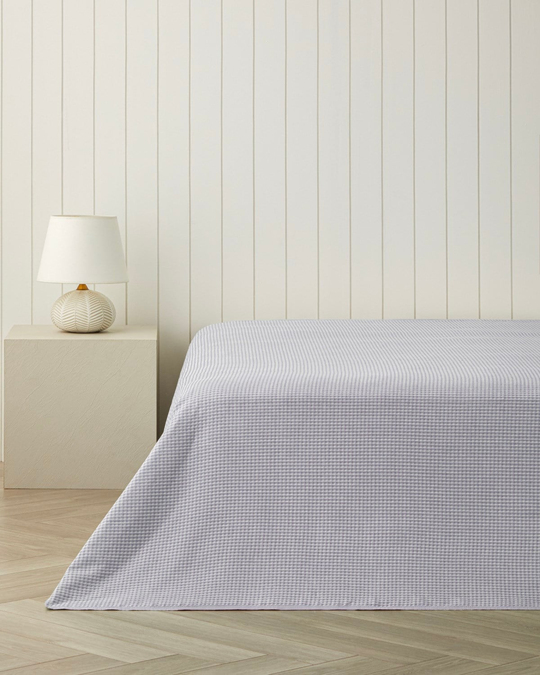Modern Grid Tek Kişilik Pike 150x220 cm Lila