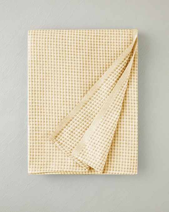 Modern Grid Tek Kişilik Pike 150x220 cm Sarı