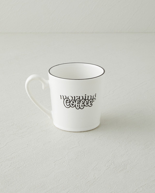 Morning Coffee Seramik Kupa 330 ml Siyah - Beyaz