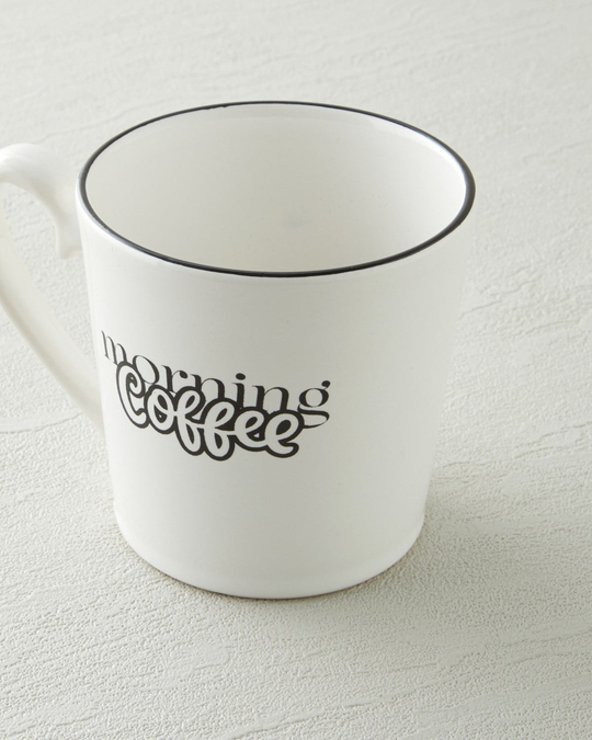 Morning Coffee Seramik Kupa 330 ml Siyah - Beyaz