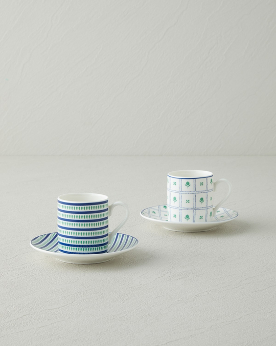 Nautica New Bone China 4 Parça 2 Kişilik Kahve Fincan Takımı 80 ml Mavi