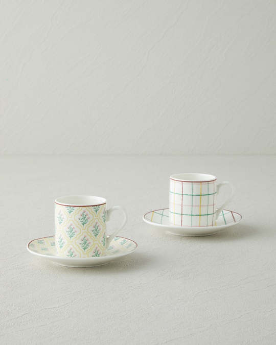 Neva New Bone China 4 Parça 2 Kişilik Kahve Fincan Takımı 80 ml Renkli
