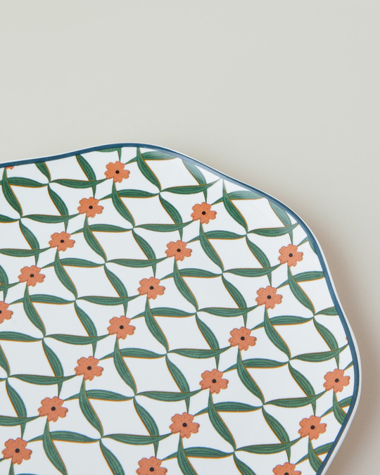 Nostalgic Petals New Bone Pasta Tabağı 20 cm Yeşil-Sarı