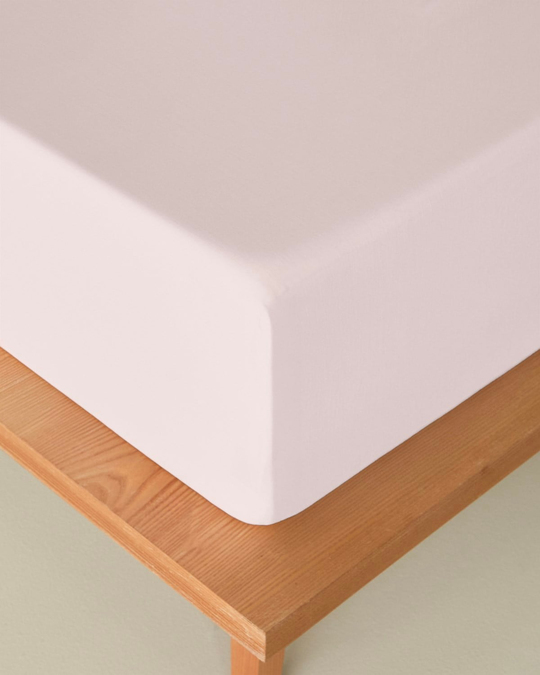 Novella Premium Pamuk Dokulu Tek Kişilik Plus Lastikli Çarşaf 120x200 cm Toz Pembe
