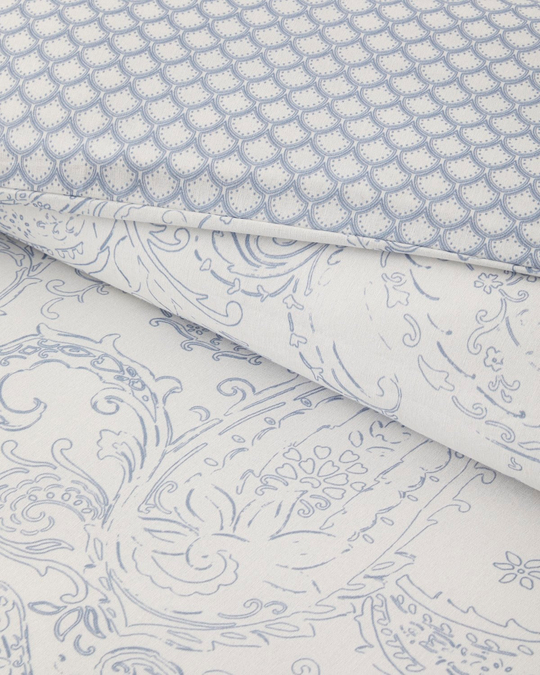 Paisley Touch Kolay Ütülenir Çift Kişilik Nevresim Seti 200x220 cm Mavi