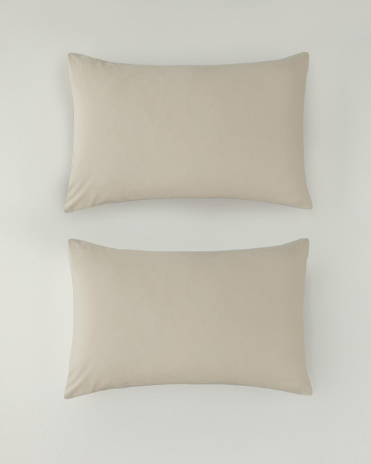 Pure Pamuklu 2li Yastık Kılıfı 50x70 cm Kahve Köpüğü