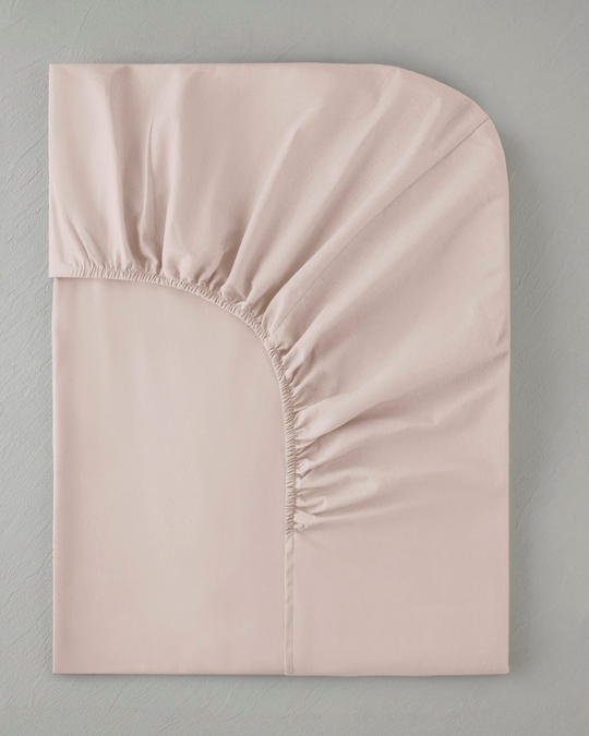 Pure Pamuklu Çift Kişilik Lastikli Çarşaf 160x200 cm Toz Pembe