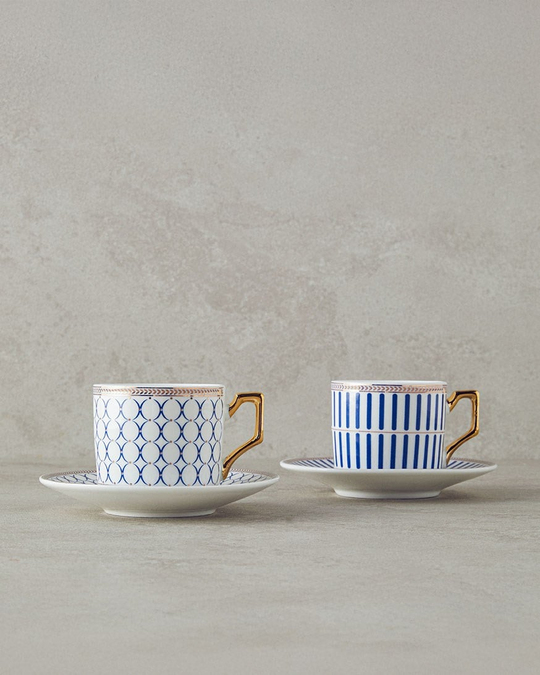 Rabecca New Bone China Kahve Fincan Takımı 4 Parça 2 Kişilik Lacivert