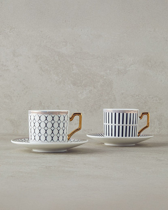 Rabecca New Bone China Kahve Fincan Takımı 4 Parça 2 Kişilik Siyah