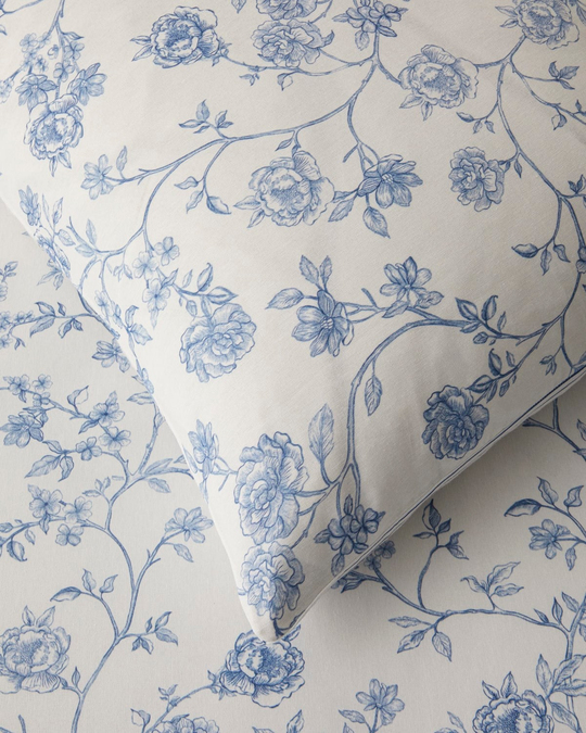 Roses Vine Kolay Ütülenir Tek Kişilik Nevresim Seti 160x220 cm Mavi