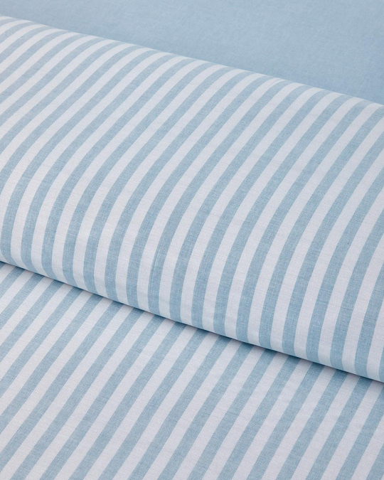 Soft Streaks İpliği Boyalı Çift Kişilik Çarşaflı Nevresim Takımı 200x220 cm Mavi