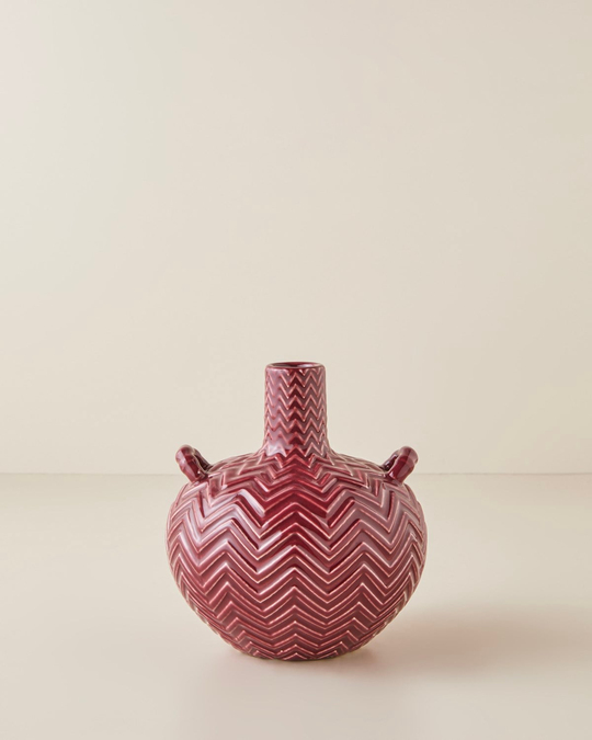 Soho Seramik Vazo 18 cm Bordo