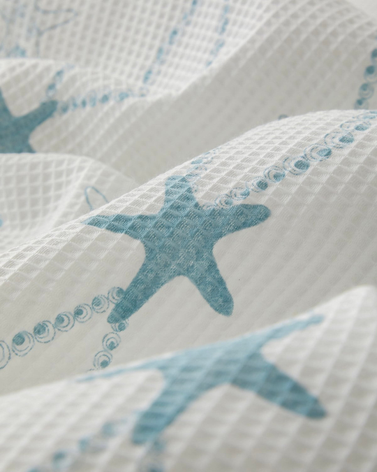 Starfish Çift Kişilik Pike 200x220 cm Mavi