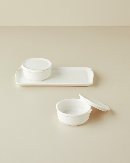 Swan Pearl Seramik 2li Kahvaltılık 13x26,5 cm Beyaz