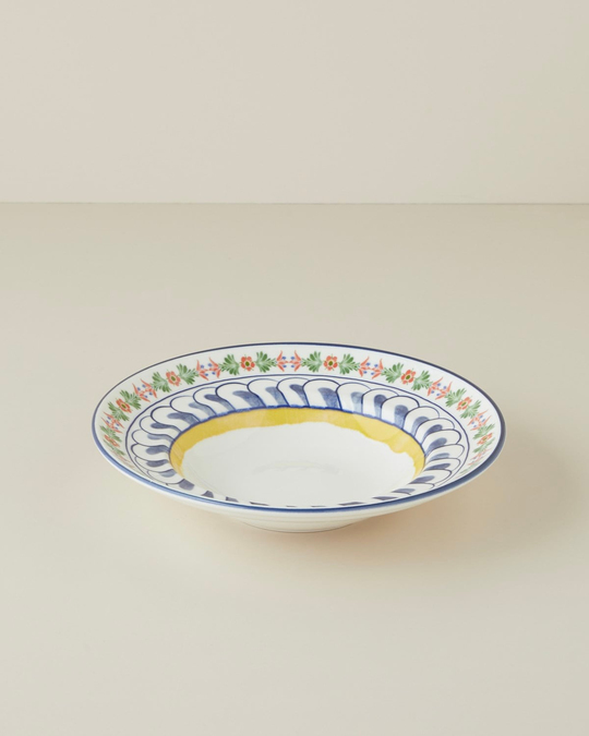 Talavera Feast Porselen Makarna Tabağı 27 cm Beyaz - Lacivert