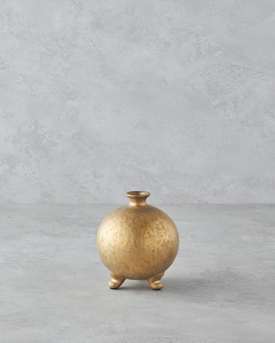 Tresa Seramik Vazo 14 cm Gold