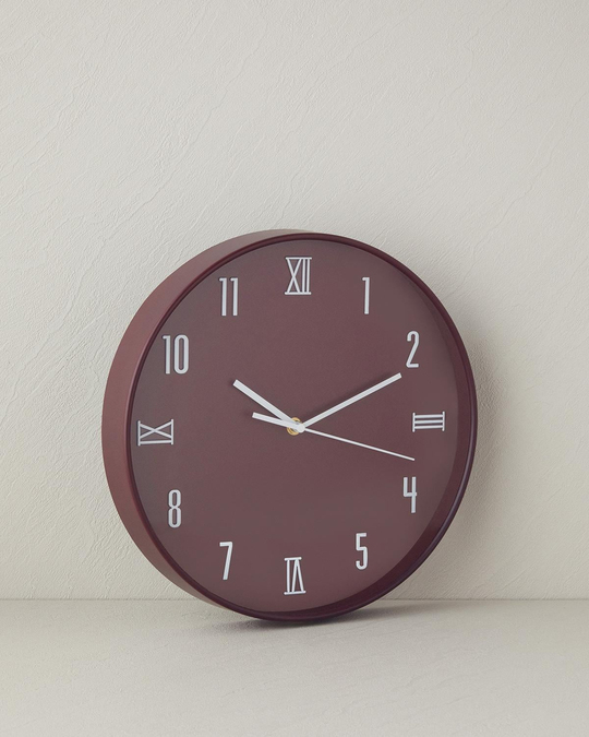 Verna Duvar Saati 30 cm Bordo