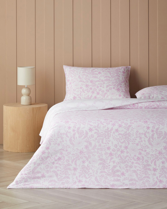 Vionne Kolay Ütülenir Çift Kişilik Çarşaflı Nevresim Takımı 200x220 cm Fuşya