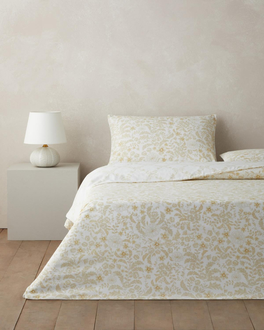 Vionne Kolay Ütülenir Çarşaflı Çift Kişilik Nevresim Takımı 200x220 cm Açık Sarı