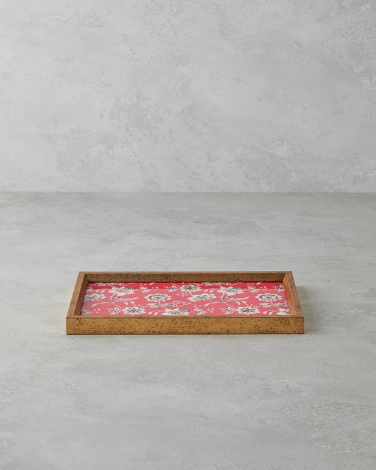 Woody Bergamot Dekoratif Tepsi 16x26 cm Kırmızı