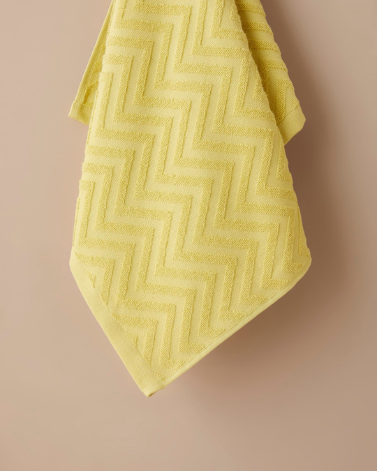 Zigzag %100 Pamuk Yüz Havlusu 50x70 cm Limon Yeşili