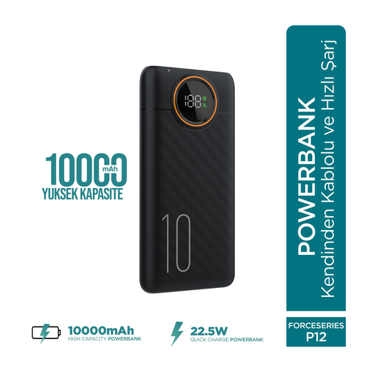 Phixi Basic P21 20 000 mAh 3‑in‑1 Kablolu Powerbank – Toptan Satış