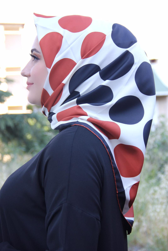 Moda Trend Desenli Eşarp Kiremit