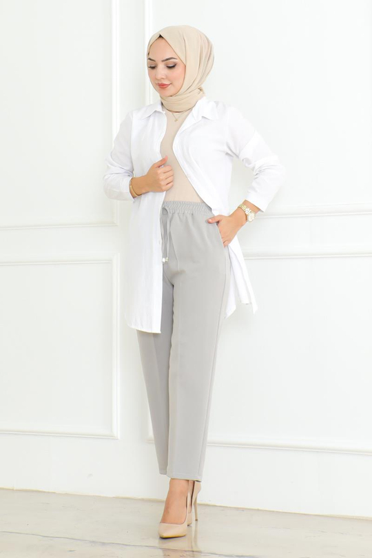 Havuç Model Tesettür Pantolon GRİ