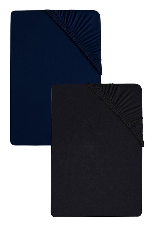2 Adet Battal Boy Düz Pamuklu Çift Kişilik 200 x 200 cm Lastikli Penye Çarşaf