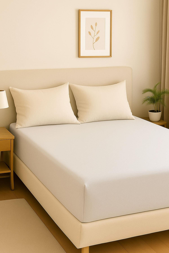 200 x 200 Cm Battal Boy Düz Pamuklu Çift Kişilik Lastikli Fitted Penye Çarşaf