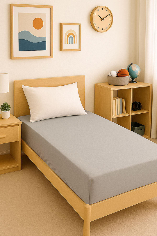140 x 200 Cm Düz Pamuklu Tek Kişilik Lastikli Fitted Penye Çarşaf