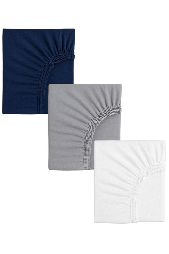 3 Adet Pamuklu ve Lastikli 60 x 120 x 15 cm Penye Bebek Çarşaf