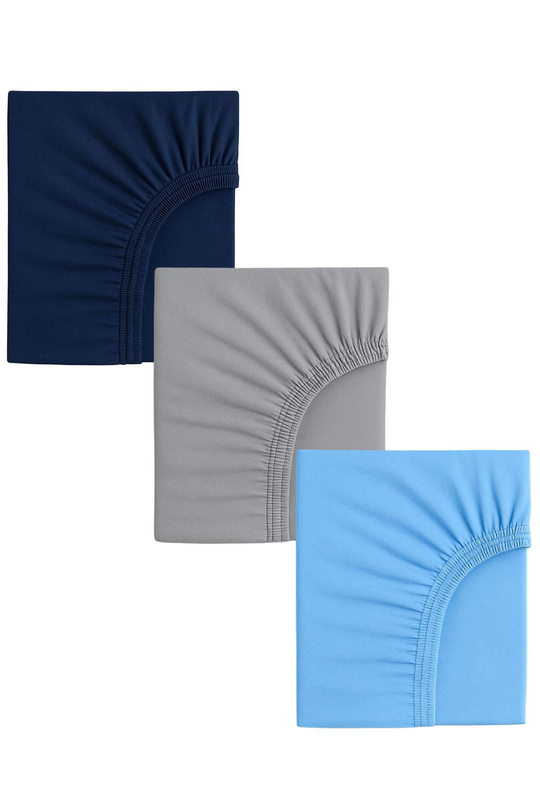 3 Adet Pamuklu ve Lastikli 60 x 120 x 15 cm Penye Bebek Çarşaf