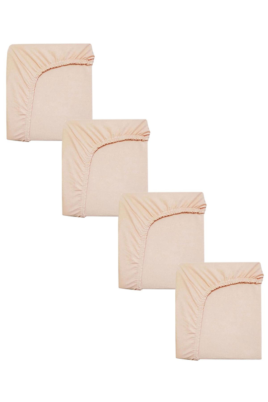 4 Adet Pamuklu ve Lastikli 60 x 120 x 15 cm Penye Bebek Çarşaf
