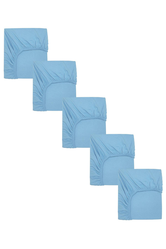 5 Adet Pamuklu ve Lastikli 60 x 120 x 15 cm Penye Bebek Çarşaf