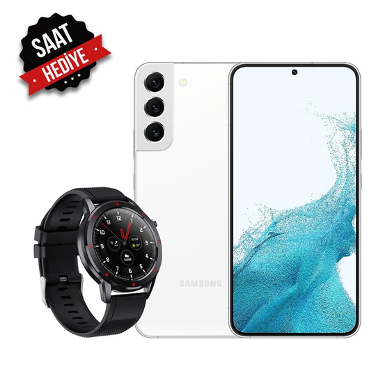 Yenilenmiş Samsung Galaxy S22 White 128GB A Kalite + İkinci El Case 4U C1 Akıllı Saat Black (12 Ay Garantili)