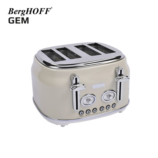 Berghoff Gem Retro Krem Rengi Dört Dilim Ekmek Kızartma Makinesi